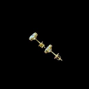 Classic Solitaire Diamond Gold Stud Earrings
