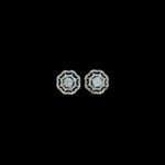 Ornate Diamond Octagon Halo Stud Earrings