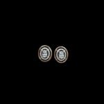 Regal Oval Diamond Halo Rose Gold Stud Earrings