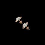 Regal Oval Diamond Halo Rose Gold Stud Earrings