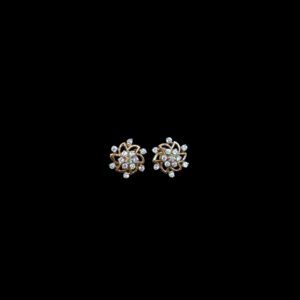 Elegant Rose Gold Pinwheel Diamond Stud Earrings