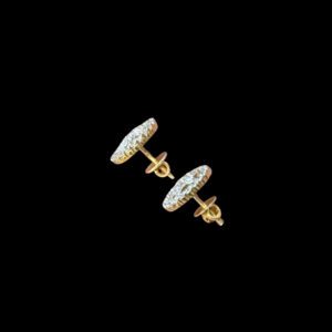 Radiant Diamond Floral Halo Gold Studs