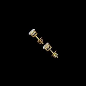 Classic Diamond Solitaire Gold Studs