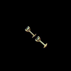 Regal Black Stone X-Prong Gold Studs