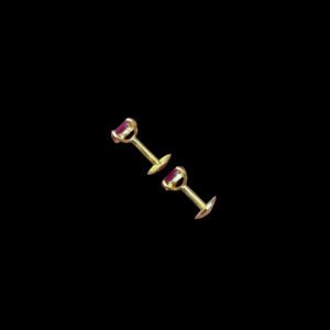 Elegant Ruby Oval Solitaire Gold Studs