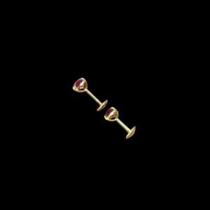 Regal Ruby & Diamond Solitaire Studs