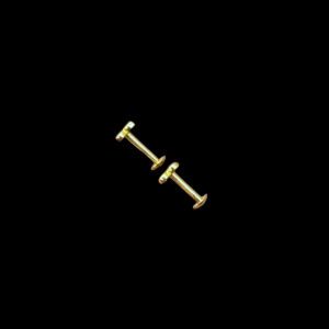 Dainty Black Stone Clover Gold Studs