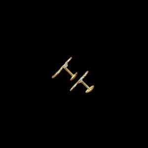 Elegant Black Stone Vine & Leaf Gold Studs