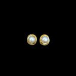 Elegant Pearl Knot Gold Studs