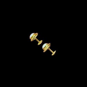 Elegant Pearl Knot Gold Studs