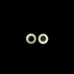 Heritage Black Onyx Circle Gold Studs