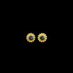 Dainty Black Stone Beaded Gold Studs