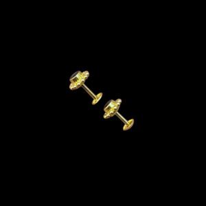 Dainty Black Stone Beaded Gold Studs