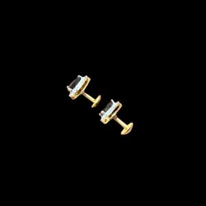Elegant Black Stone Pear Halo Studs