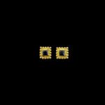Regal Black Stone Square Beaded Studs