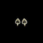 Elegant Black Stone Paisley CZ Studs