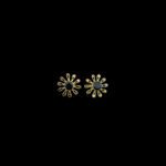 Radiant Black Stone Sunburst Gold Studs