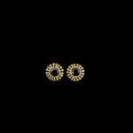 Midnight Black Stone Daisy Gold Studs