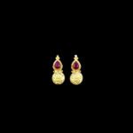 Divine Lakshmi Ruby Coin Gold Stud Earrings
