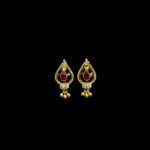 Regal Ruby & Diamond Teardrop Gold Drop Earrings