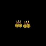 Divine Lakshmi Twin Coin Ruby Gold Stud Earrings