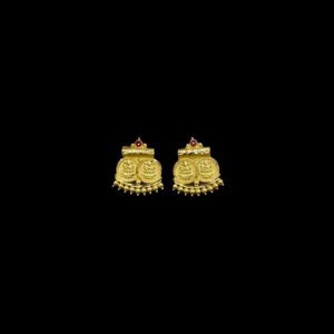 Divine Lakshmi Twin Coin Antique Gold Stud Earrings