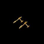 Divine Lakshmi Twin Coin Antique Gold Stud Earrings