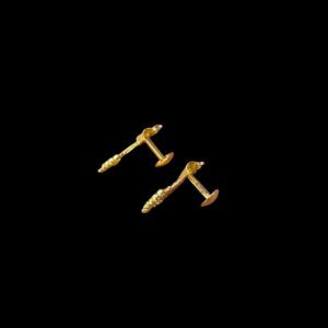 Divine Lakshmi Twin Coin Antique Gold Stud Earrings