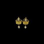 Divine Lakshmi Twin Coin Pearl Drop Gold Earrings