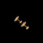 Divine Lakshmi Ruby Floral Antique Gold Stud Earrings