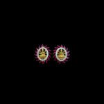 Divine Lakshmi Ruby & Diamond Temple Gold Stud Earrings