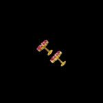 Radiant Ruby & Diamond Blossom Gold Stud Earrings