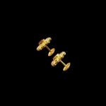 Regal Ruby & Diamond Floral Gold Stud Earrings