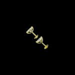 Radiant Trillion Diamond Solitaire Gold Stud Earrings