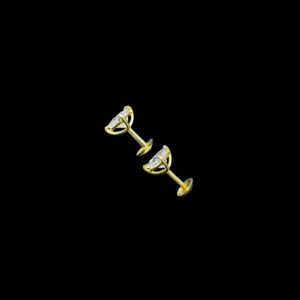 Radiant Trillion Diamond Solitaire Gold Stud Earrings