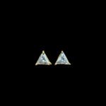 Radiant Trillion Diamond Solitaire Gold Stud Earrings