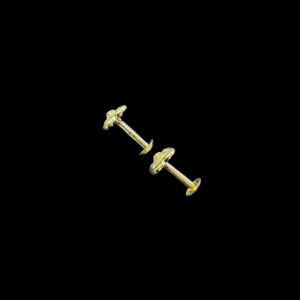 Radiant Diamond Quatrefoil Cluster Gold Stud Earrings