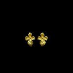 Elegant Floral Pinwheel Gold Stud Earrings