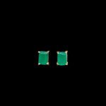 Elegant Emerald Emerald-Cut Solitaire Gold Stud Earrings