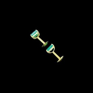 Elegant Emerald Emerald-Cut Solitaire Gold Stud Earrings