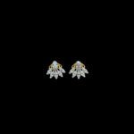 Radiant Diamond Marquise Fan Drop Gold Stud Earrings