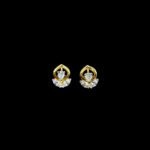 Elegant Diamond Lotus Cluster Stud Earrings