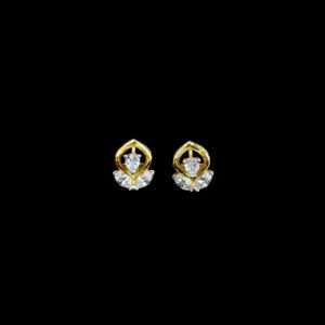 Elegant Diamond Lotus Cluster Stud Earrings