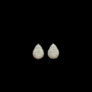 Radiant Diamond Pavé Teardrop Stud Earrings