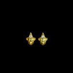 Whimsical Monkey Face Diamond Gold Stud Earrings