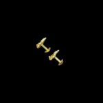 Whimsical Monkey Face Diamond Gold Stud Earrings