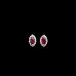 Regal Ruby & Diamond Marquise Stud Earrings
