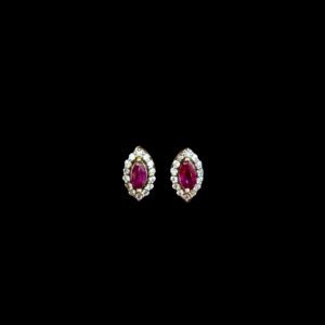 Regal Ruby & Diamond Marquise Stud Earrings