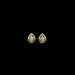 Elegant Diamond Teardrop Gold Stud Earrings