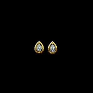 Elegant Diamond Teardrop Gold Stud Earrings